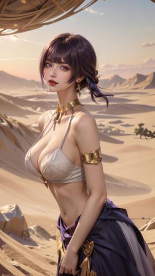 推原神沙漠女王AI绘图281P612M绝赞
